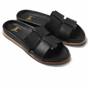 $300 BEEK Courser Black Leather Slide Sandals Shoes 10 NWOB
